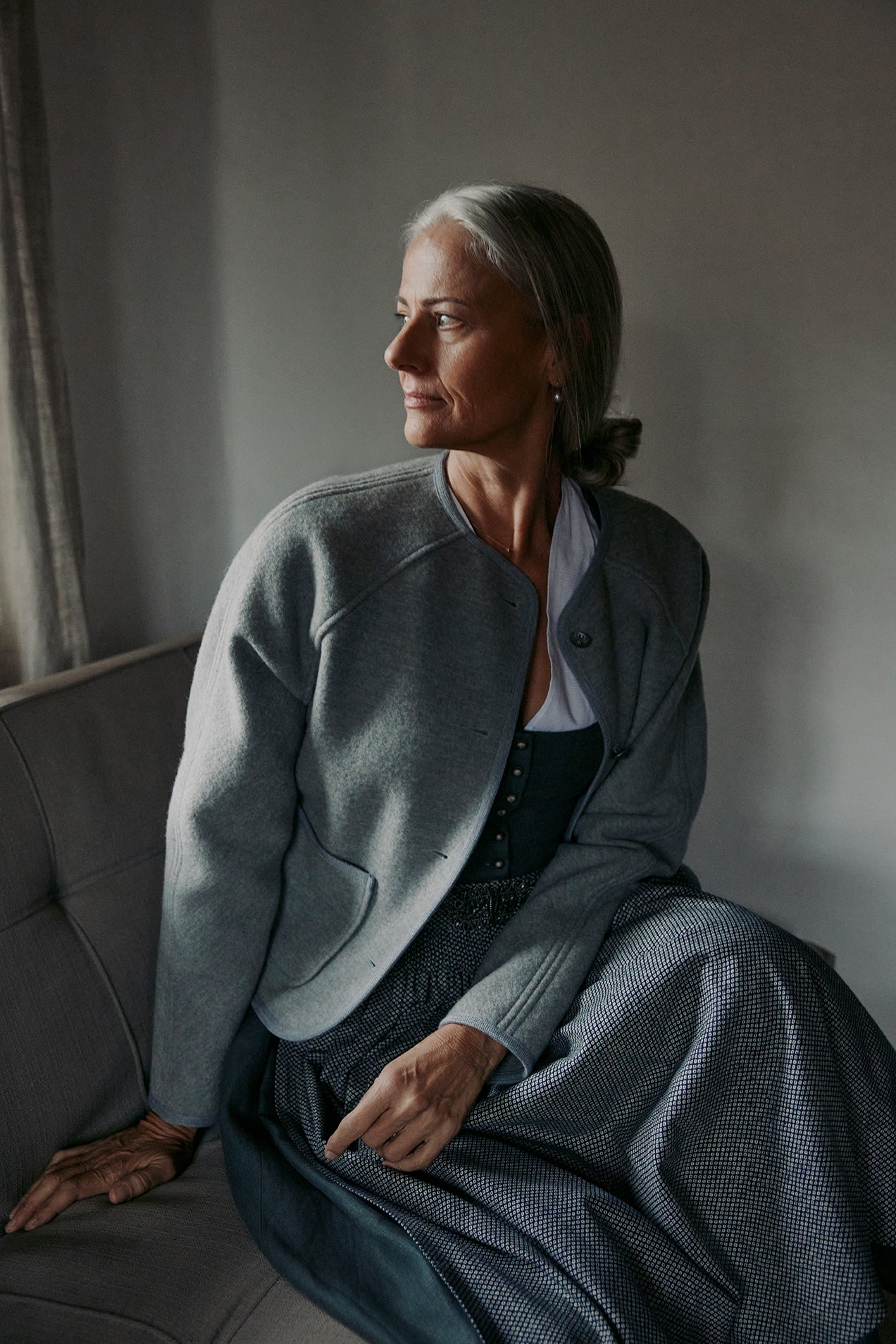 Walkjanker SELMA hellgrau